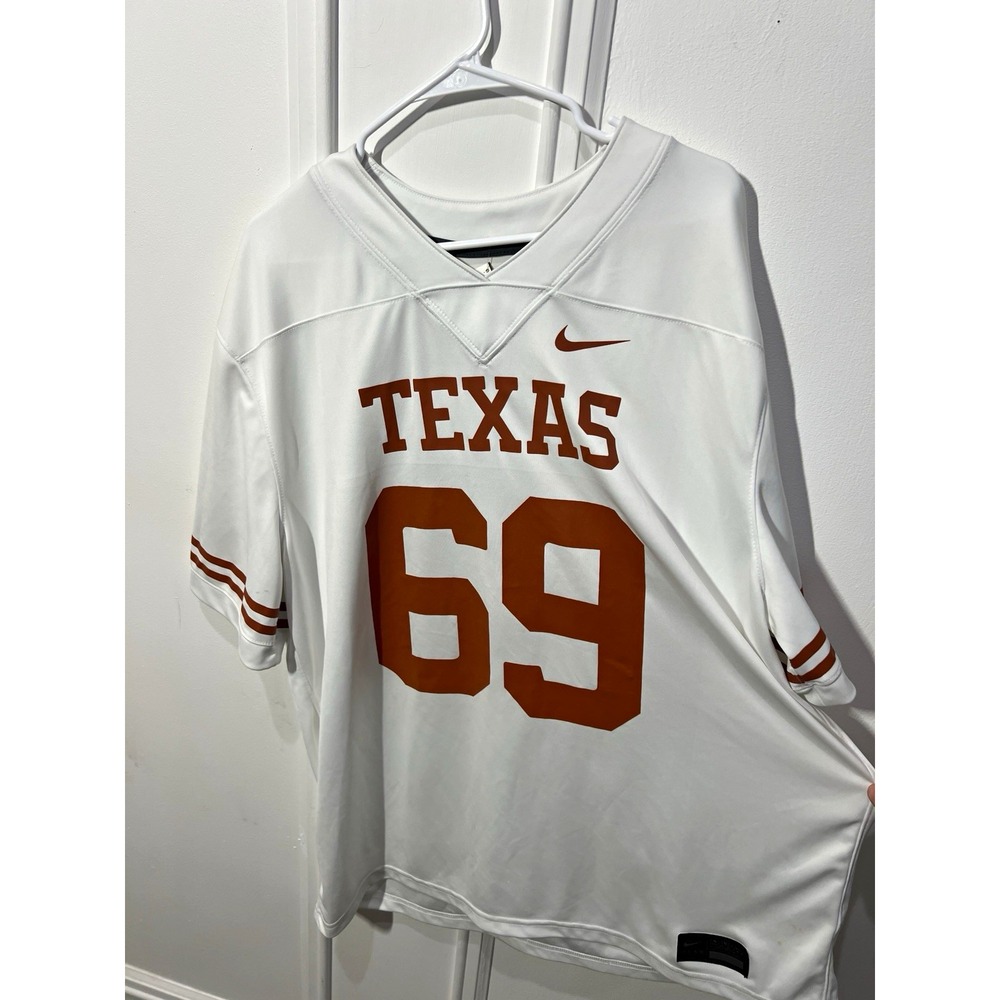 NICE Nike Texas Longhorns #69 Football Jersey Mens XXL White Burnt Orange